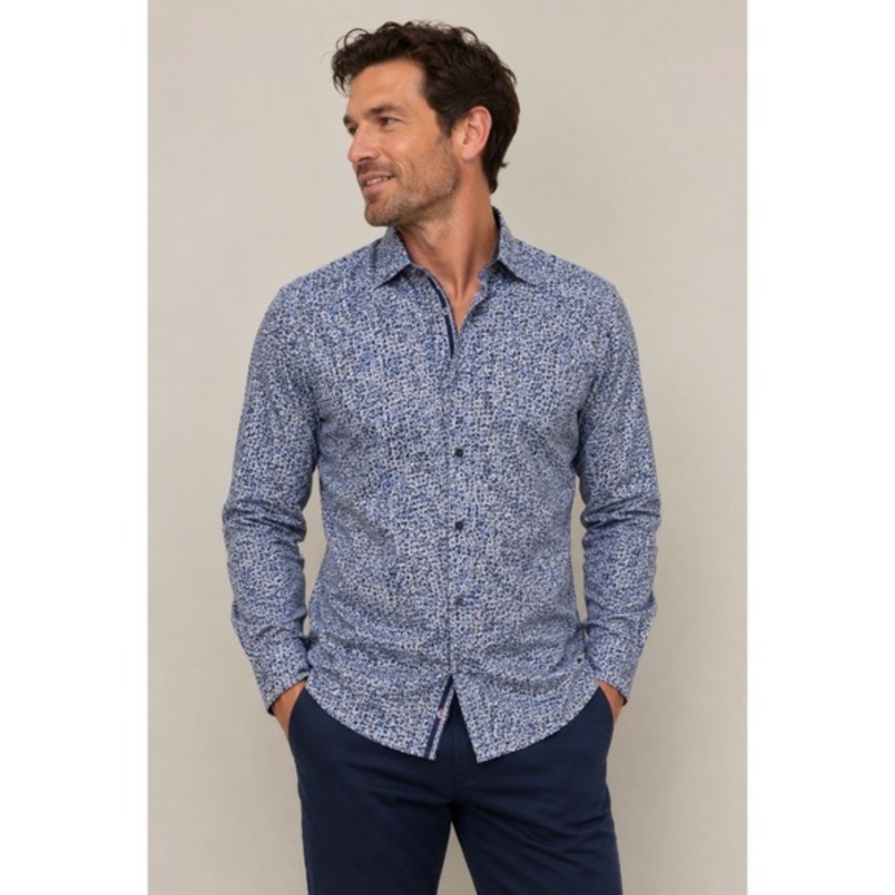 Robert Graham‎ Waterman Navy Blue Abstract Print Button Down Shirt Mens 2XL
